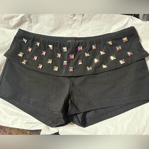 Sold * Do not purchase  - Aura Vibes mini black booty shorts studs studded